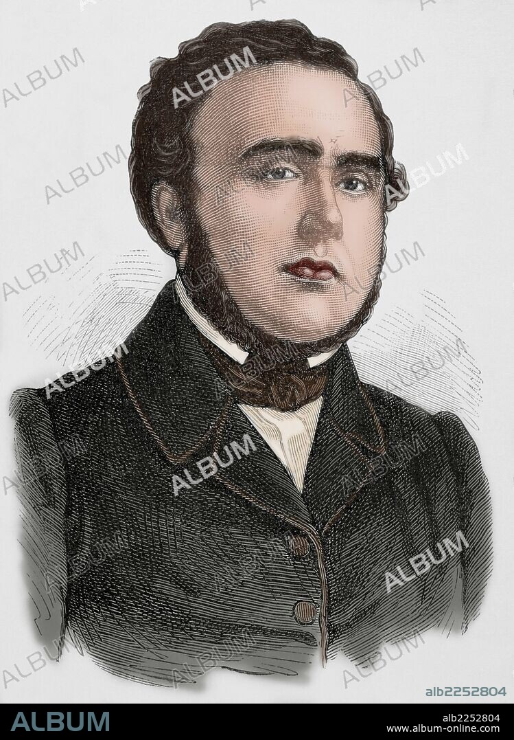 Alexandre Auguste Ledru-Rollin (1807-1874). French politician. Grabado coloreado de "Historia de Francia", año 1883.