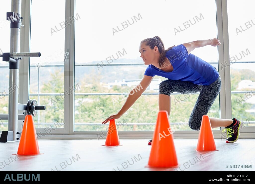 Woman training in the gym, Fitness, Gym, Donostia, San Sebastian, Spain, Europe.