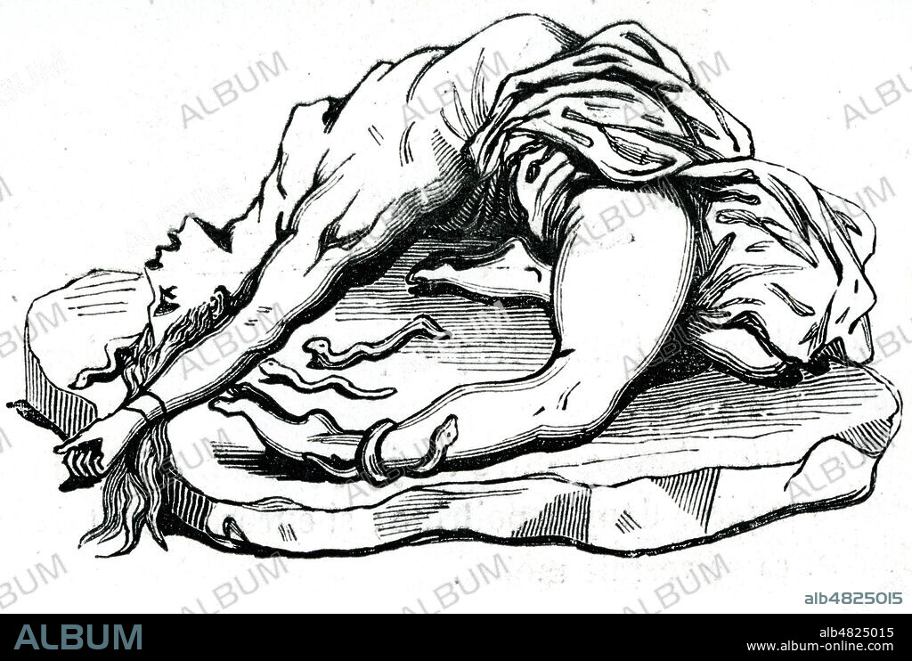 'Femme piquee par un serpent', sculpture d'Auguste CLESINGER (1814-1883) prenant pour modele Mme SABATIER (1822-1890). Credit : Collection KHARBINE-TAPABOR.