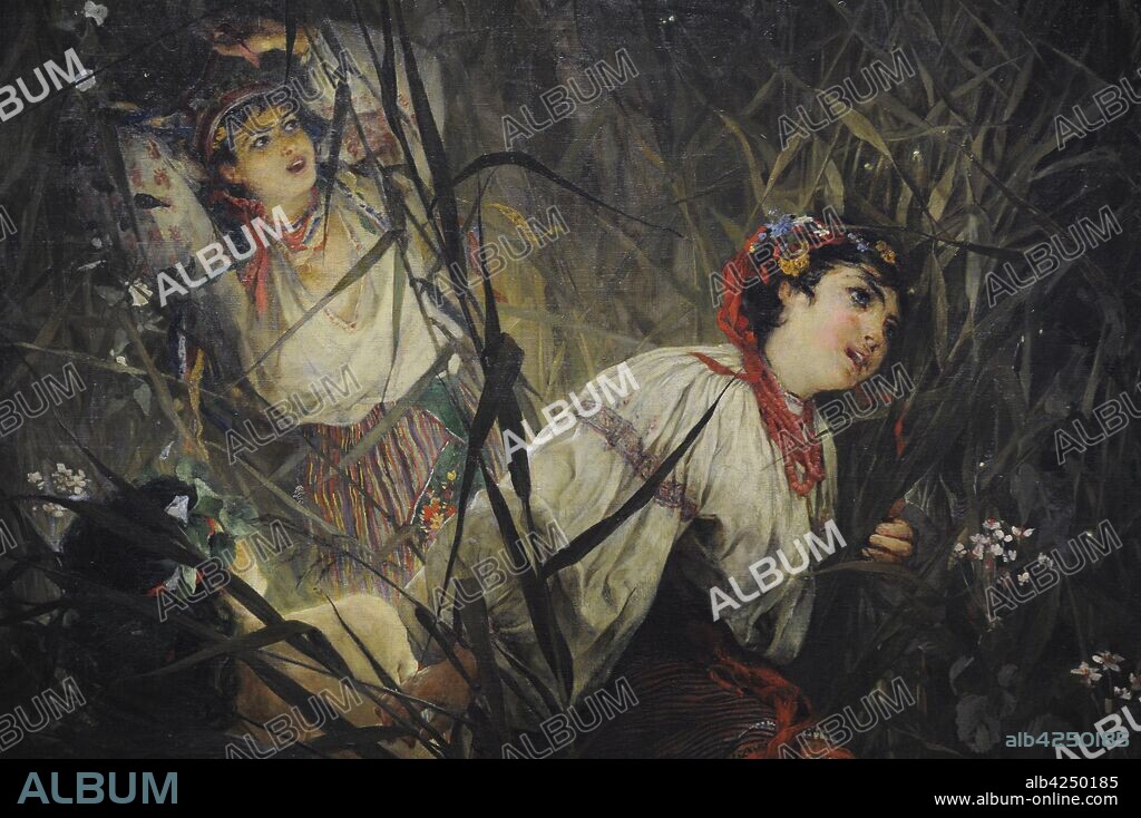 Witold Pruszkowski (1846-1896). Pintor polaco. Ninfas, 1877. Detalle. Galería de Arte Polaco del siglo XIX (Lonja de los Paños, Sukiennice). Museo Nacional de Cracovia. Polonia.