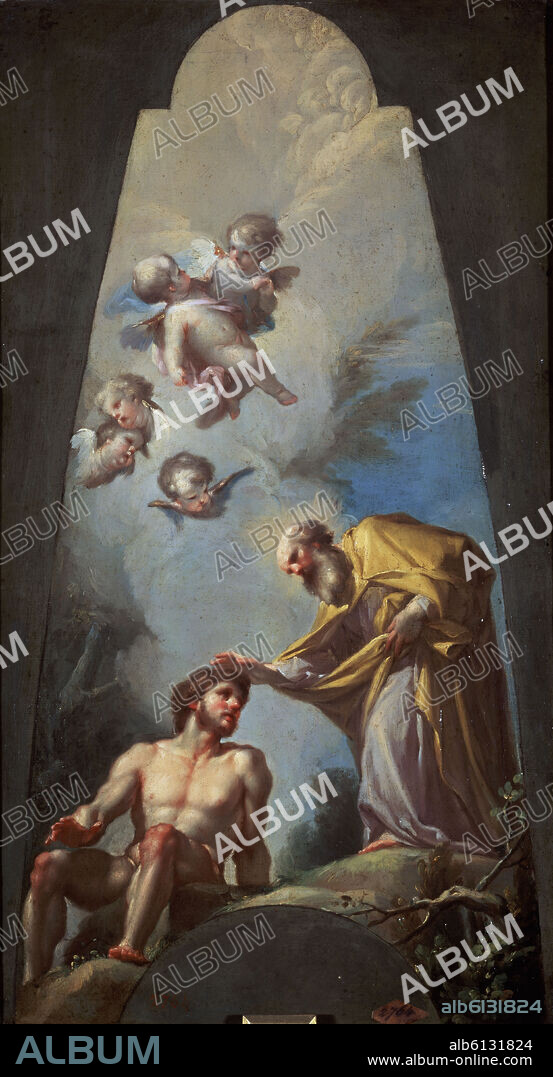 FRANCISCO BAYEU Y SUBIAS (1734-1795). LA CREACION DE ADAN - 1772 - OLEO/LIENZO - 59x33 - NP 2480 - NEOCLASICISMO ESPAÑOL.