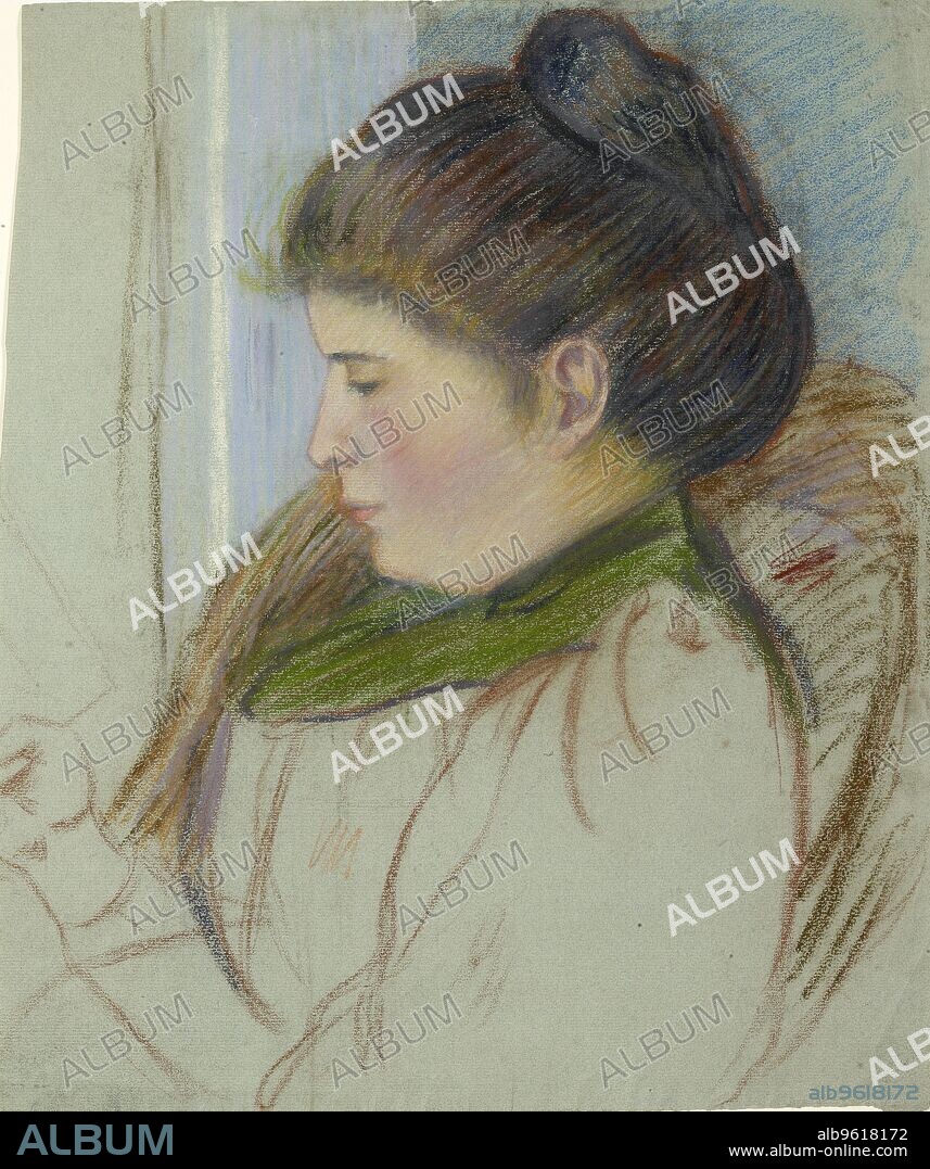 OROVIDA CAMILLE PISSARRO. Head of Esther L. Pissarro, c1920-1940.  Dimensions: height x width: sheet 17.5 x 13.8 cm.