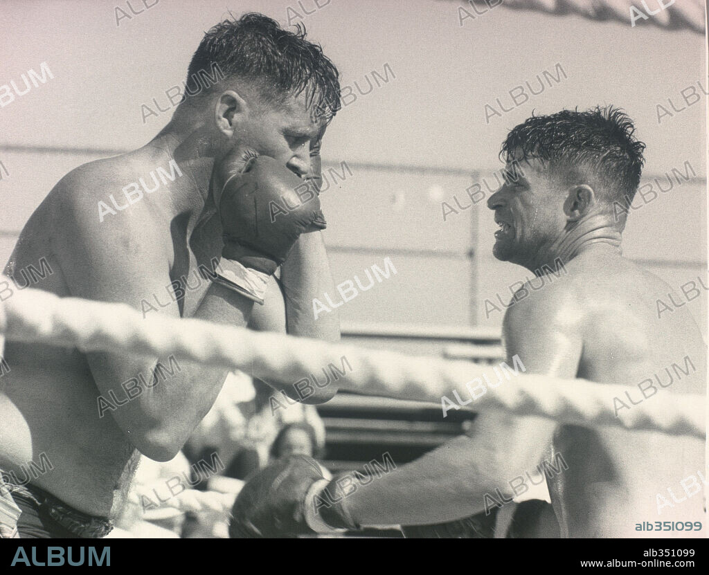CLAY HODGES and TREAT WILLIAMS in DEMPSEY, 1983, directed by GUS TRIKONIS.