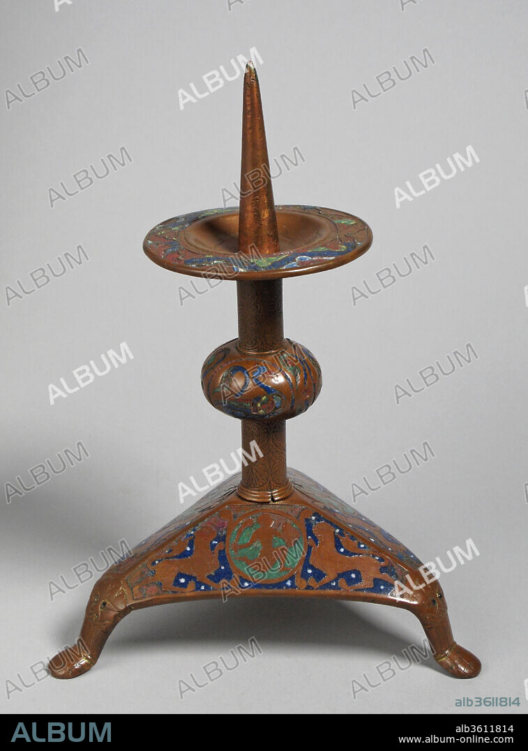 Pricket Candlestick (one of a pair). Culture: French. Dimensions: Overall: 9 1/2 x 6 11/16 in. (24.2 x 17 cm). Date: ca. 1180.