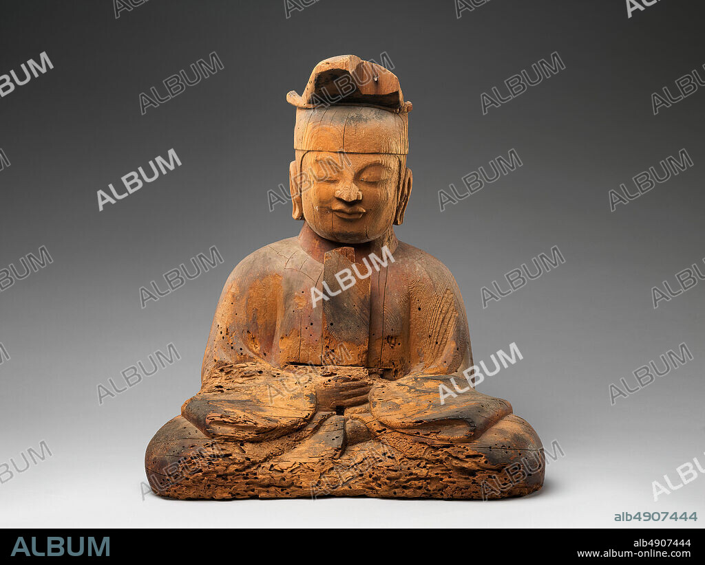 Male and Female Shinto Deities, Japan, Heian period (ca. 9001185), Date 10th century, Japan, Japanese cypress with traces of color, H. 20 5/8 in. (52.4 cm), Sculpture.