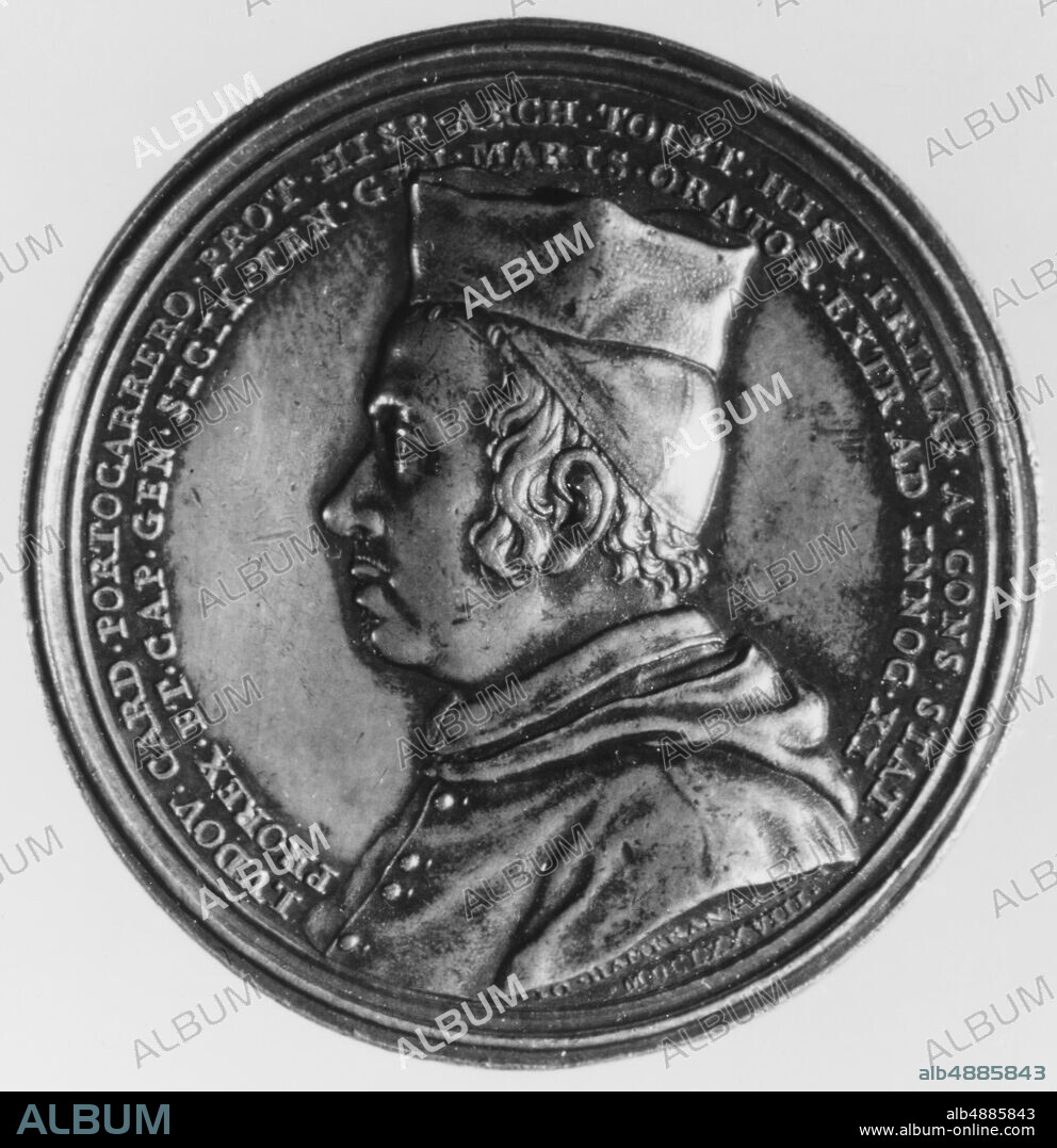 Medalist: Giovanni Martino Hamerani, Luis, Cardinal de Portocarrero, Spanish Statesman, Italian, Rome, Medalist: Giovanni Martino Hamerani (Italian, 1646/91705), 1678, Italian, Rome, Silver, Diameter: 1 7/8 in. (4.8 cm), Medals and Plaquettes.
