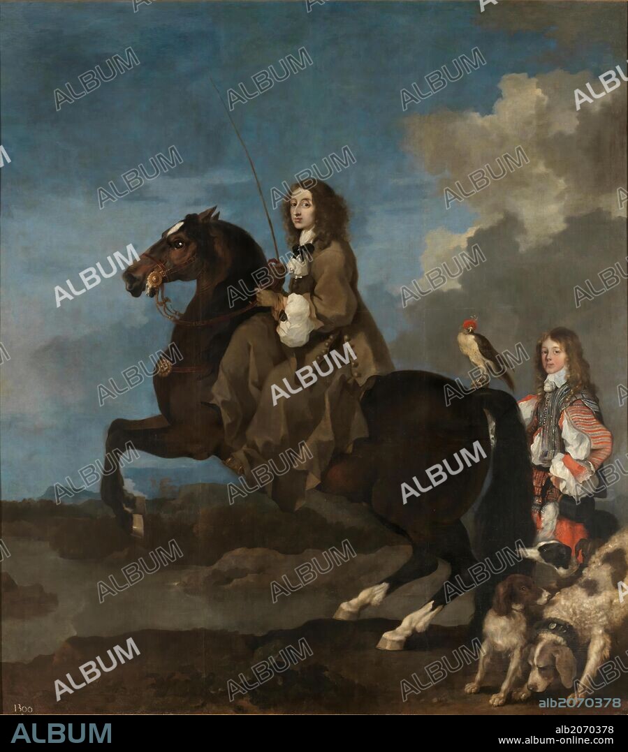 SEBASTIEN BOURDON. Sébastien Bourdon / 'Cristina de Suecia a caballo', 1653-1654, Escuela Francesa, Óleo sobre Lienzo, 340,5 cm x 303 cm, P01503.