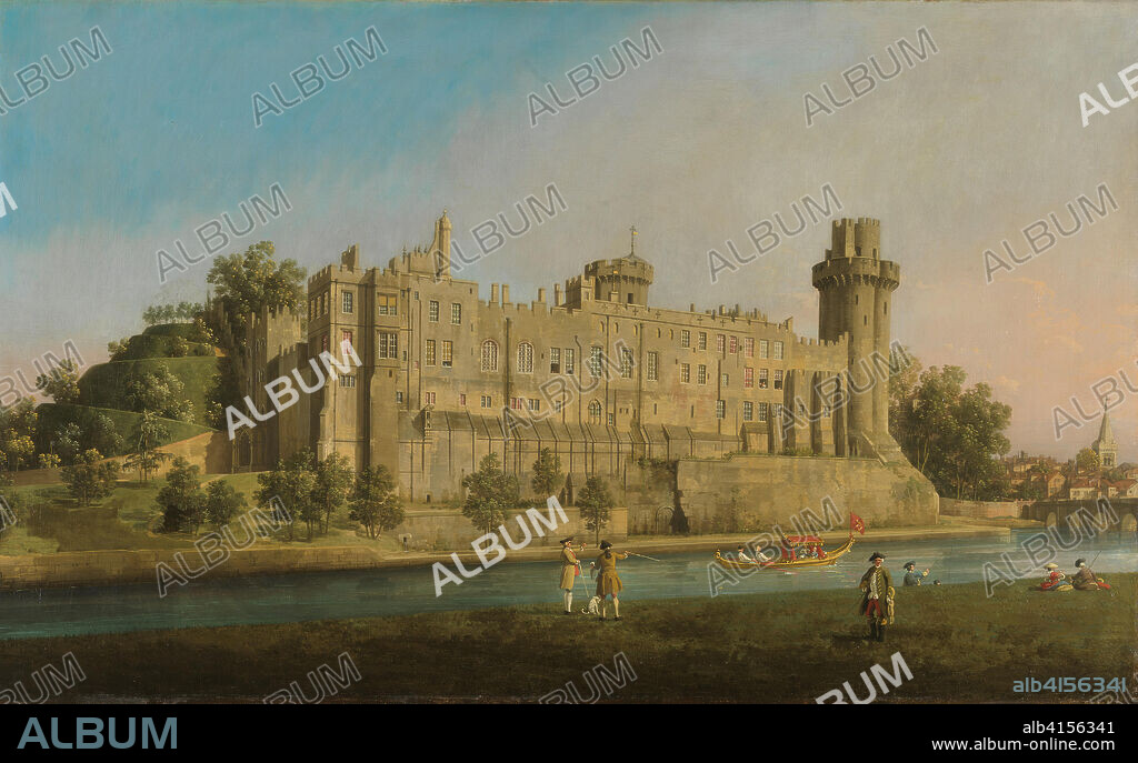 Canaletto (Venecia 1697 - 1768). La Fachada sur del Castillo de Warwick (1748). Óleo sobre lienzo. 75 x 120,5 cm.