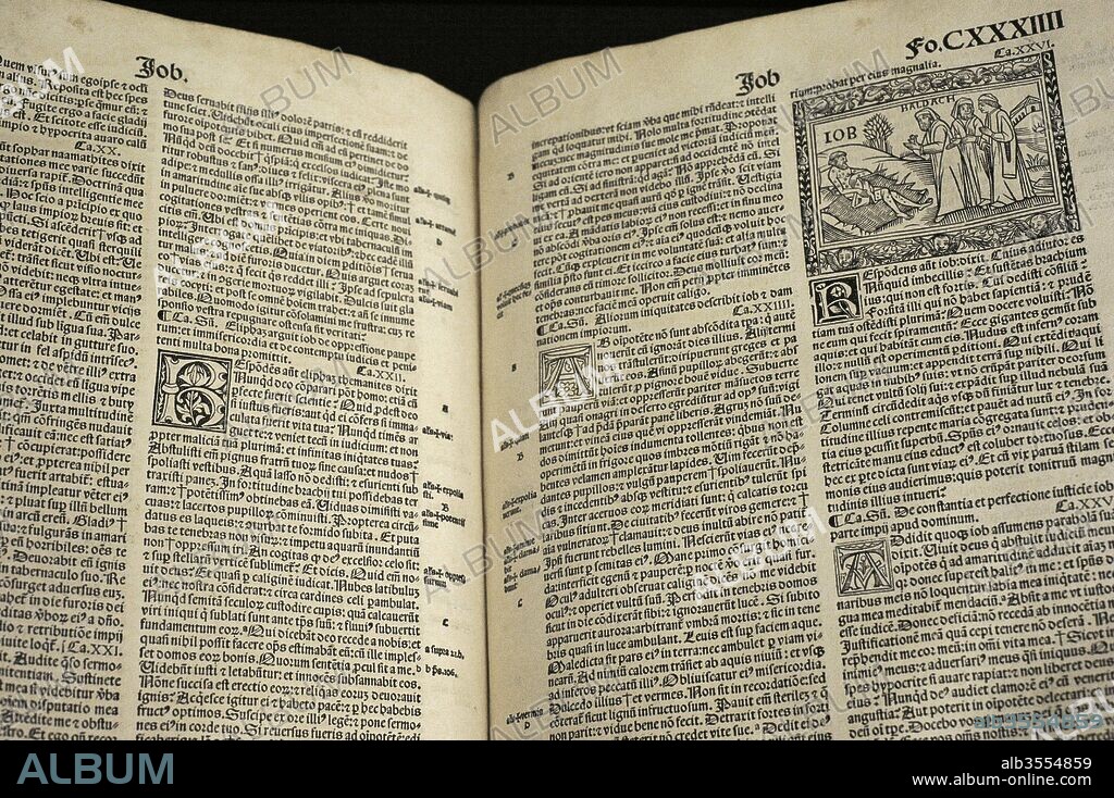 Biblia latina. Impresa en Nuremberg, Alemania, 1512. Museo Schnütgen. Colonia, Alemania.