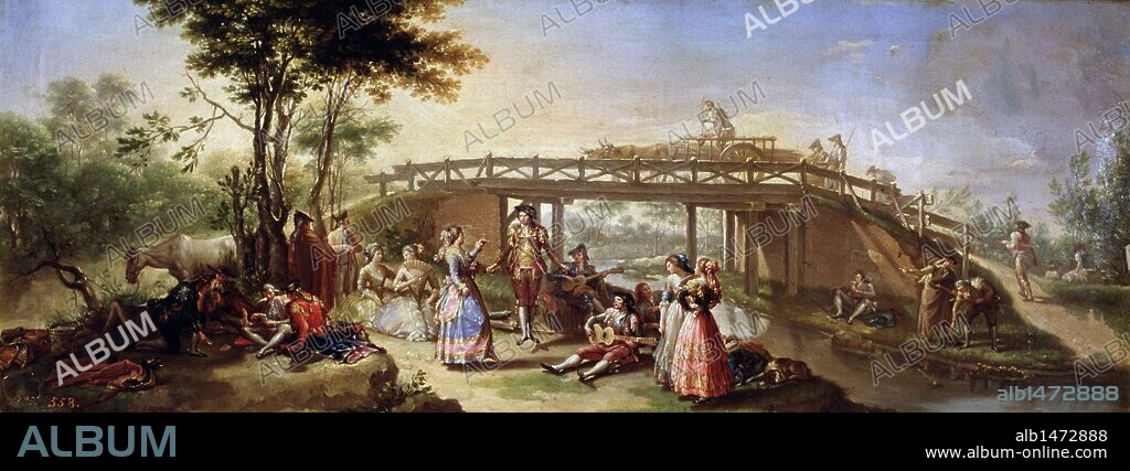 BAYEU, FRANCISCO. PINTOR ESPAÑOL . ZARAGOZA 1734 - 1795. " EL PUENTE DEL CANAL DE MADRID " , HACIA 1784. MUSEO DEL PRADO . MADRID. MADRID PINTADO. SFGP / © KORPA.