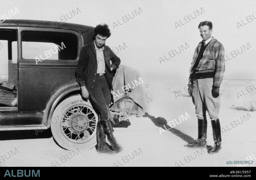 Oppenheimer and Lawrence at Oppenheimer's ranch in New Mexico, 1931. Julius Robert Oppenheimer (April 22, 1904 - February 18, 1967) was an American theoretical physicist and professor of physics at the University of California, Berkeley. Along with Enrico Fermi, he is often called the "father of the atomic bomb" for his role in the Manhattan Project, the World War II project that developed the first nuclear weapons. Ernest Orlando Lawrence (August 8, 1901 - August 27, 1958) was an American physicist and Nobel Laureate, known for his invention, utilization, and improvement of the cyclotron atom-smasher beginning in 1929, based on his studies of the works of Rolf Wideroe, and his later work in uranium-isotope separation for the Manhattan Project. Lawrence had a long career at the University of California, Berkeley, where he became a Professor of Physics. In 1939, Lawrence was awarded the Nobel Prize in Physics for his work in inventing the cyclotron and developing its applications. After the war, Lawrence campaigned extensively for government sponsorship of large scientific programs.