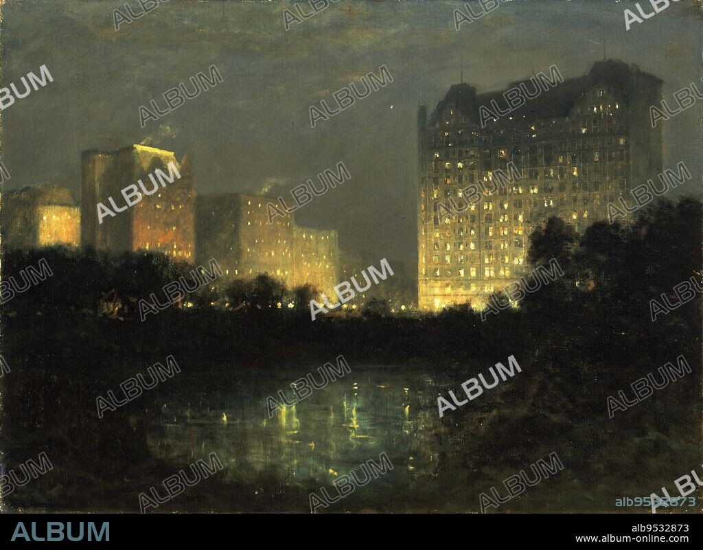 WILLIAM R. DERRICK. The Plaza. oil on canvas. Date: ca. 1907-1911.