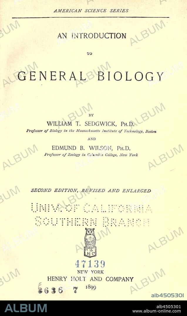 An introduction to general biology : Sedgwick, W. T. (William Thompson), 1855-1921.