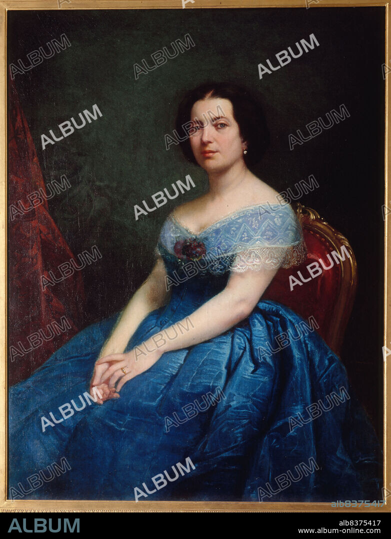 CHARLES ADOLPHE BONNEGRACE. Portrait of Ernesta Grisi (1819-1895), singer, 1866.