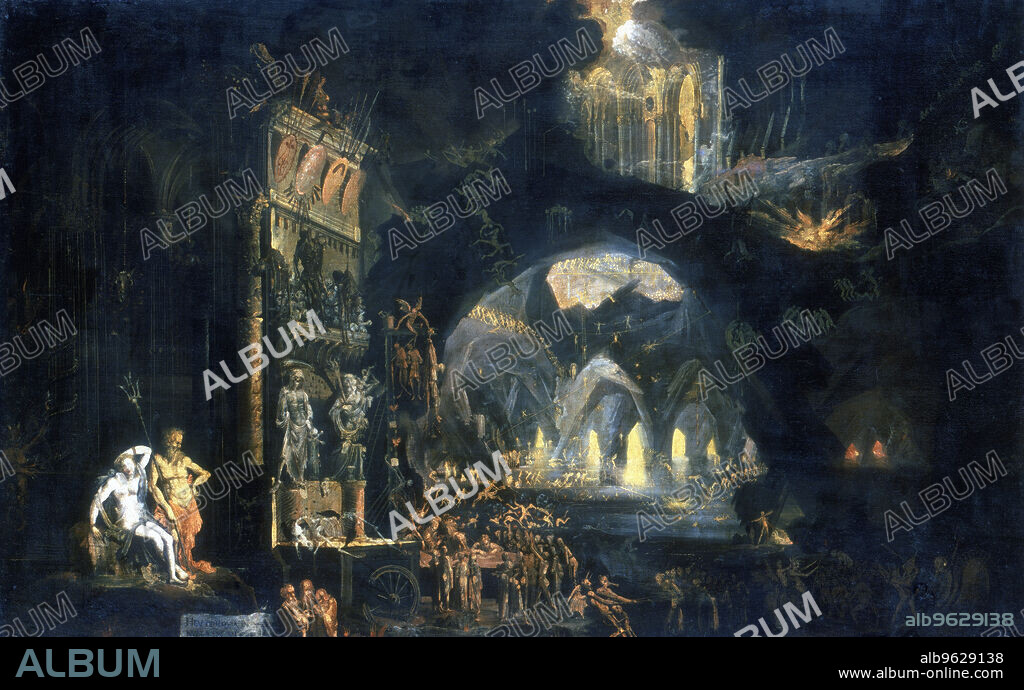 FRANCOIS DE NOME. 'The Underworld', c1613-c1644. On the left Pluto and Persephone, King and Queen of the Underworld, view their kingdom.