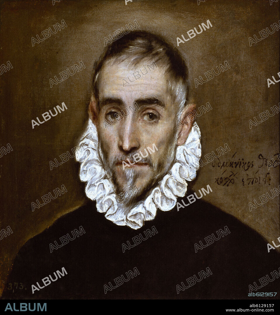 EL GRECO. UN CABALLERO O CABALLERO ANCIANO - 1587/1597 - OLEO/LIENZO - 46x43 cm - NP 806 - MANIERISMO ESPAÑOL.