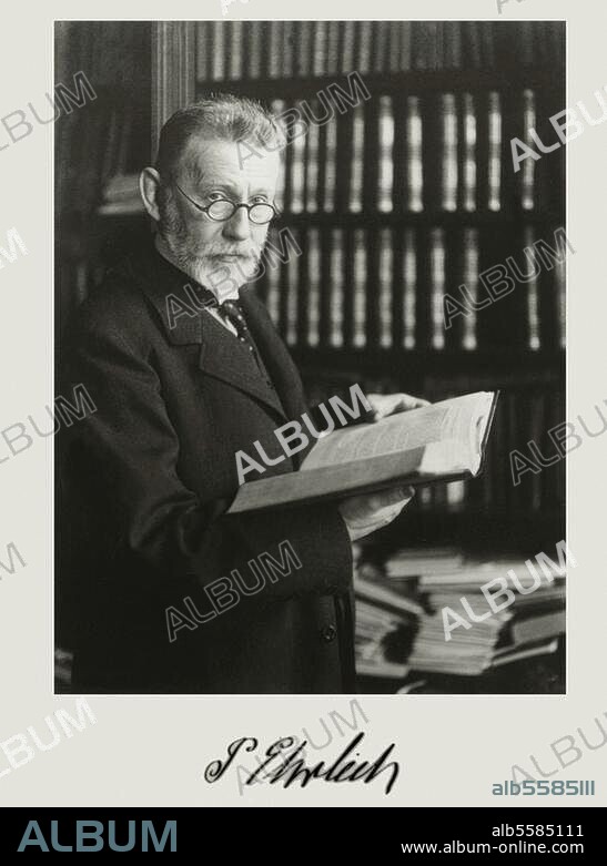 Ehrlich, Paul Serologe (Nobelpreis 1908). Strehlen (Schlesien) 14.3.1854 - Bad Homburg v. d. H. 20.8.1915. Porträtaufnahme, 1910 (Alfred Krauth).