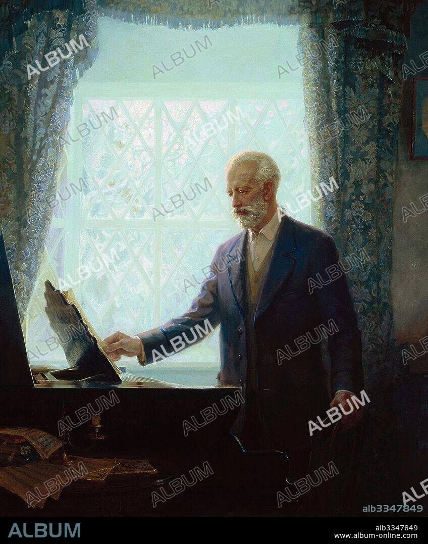 TATYANA FYODOROVA. Portrait of the composer Pyotr Ilyich Tchaikovsky (1840-1893).