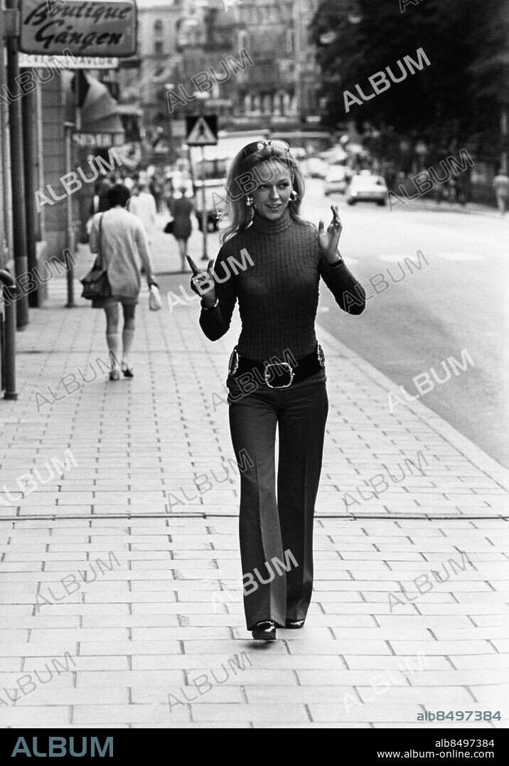 ARKIV STOCKHOLM 19781129. Modeikonen och butiksägarinnan Gaby Borglund.. Foto: Hans Jakobsson / Expressen / Scanpix Kod: 20 . ** AB OUT **.