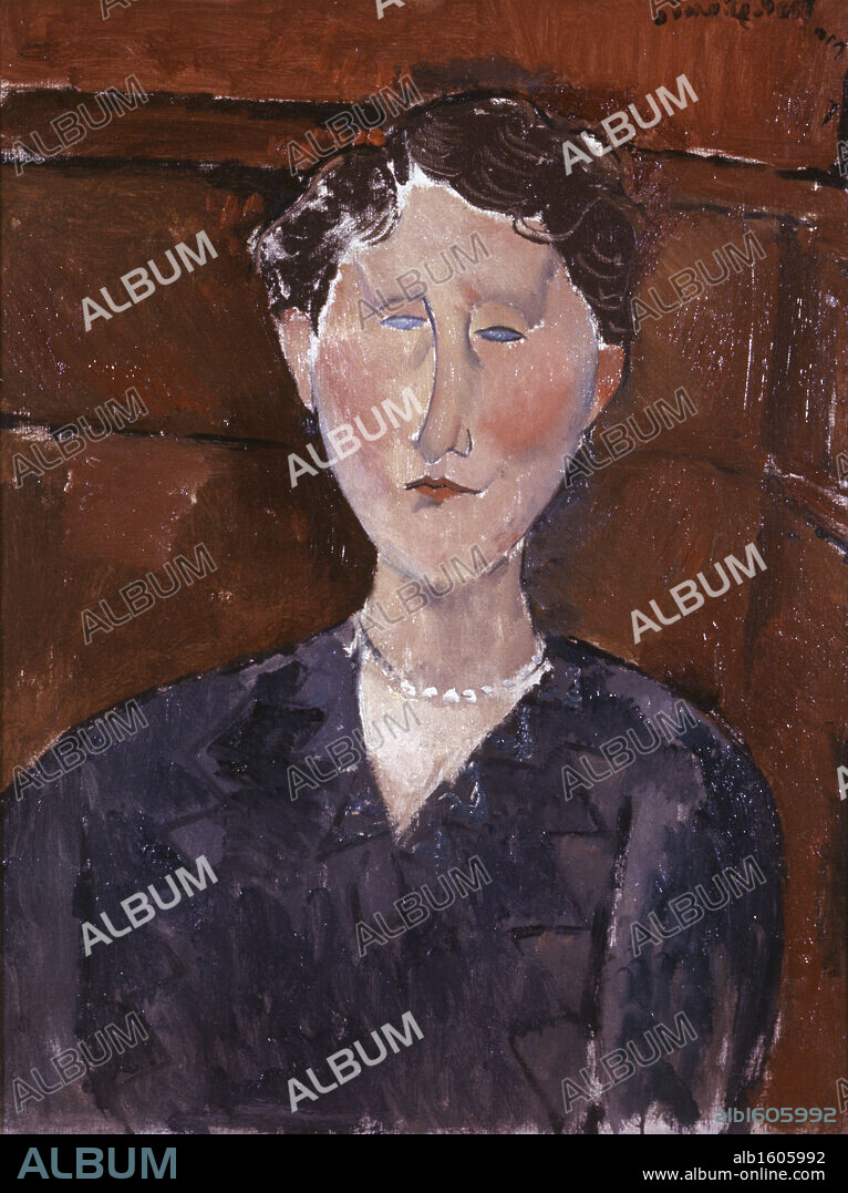 Head Of Woman S.u.l. Amedeo Modigliani (1884-1920 Italian) Oil On Canvas David David Gallery, Philadelphia, Pennsylvania USA.