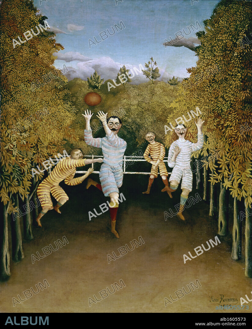 HENRI ROUSSEAU. Football Players   1908  Henri  Rousseau (1844-1910/French)   Oil on canvas  Solomon R. Guggenheim Museum, New York.