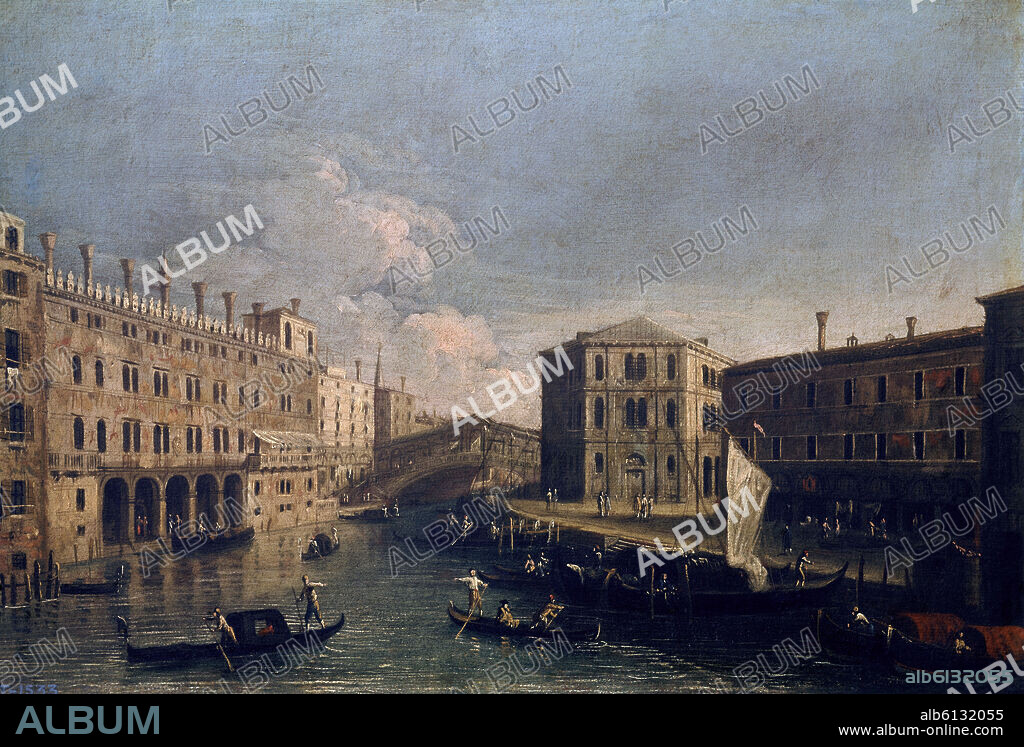 GIOVANNI ANTONIO CANAL (1697-1768) CANALETTO. GRAND CANAL OF VENICE - XVIII CENTURY - ITALIAN BAROQUE.