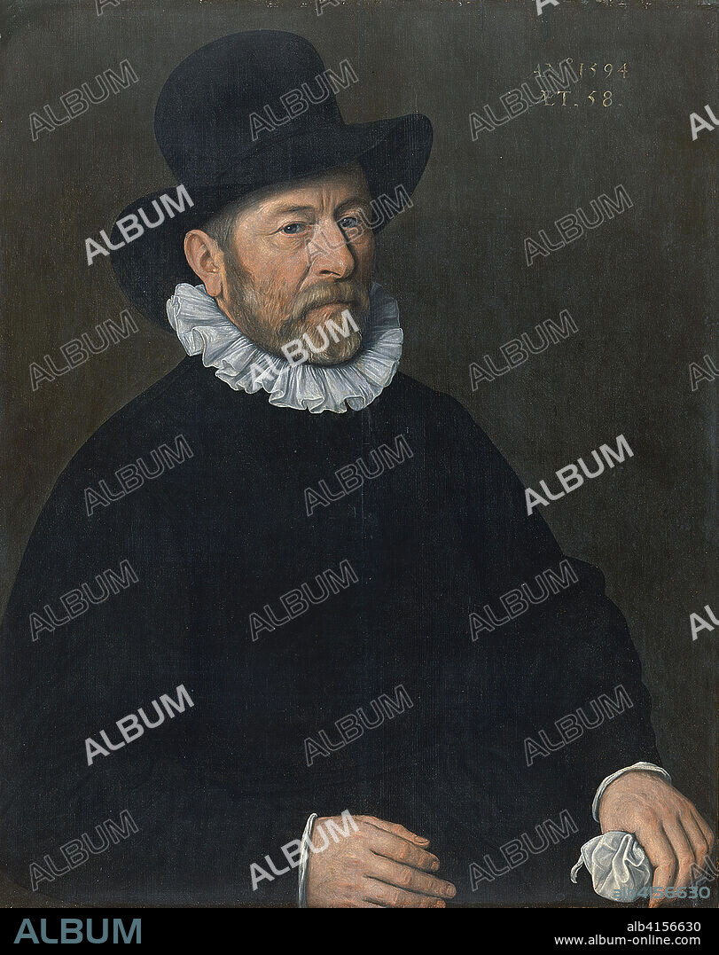 Cornelis Ketel (Gouda, 1548 -Amsterdam, 1616). Caballero de cincuenta y ocho años (1594). Óleo sobre tabla. 83,2 x 65,8cm.
