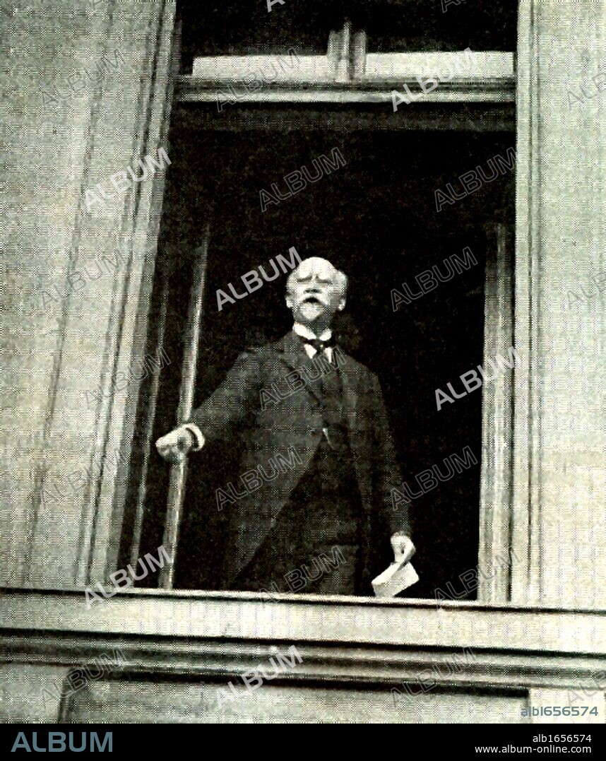 Philipp Scheidemann (1865 - 1939) German Social Democratic politician, proclaims the German Republic on 9 November 1918. He became the first Chancellor of the Weimar Republic.