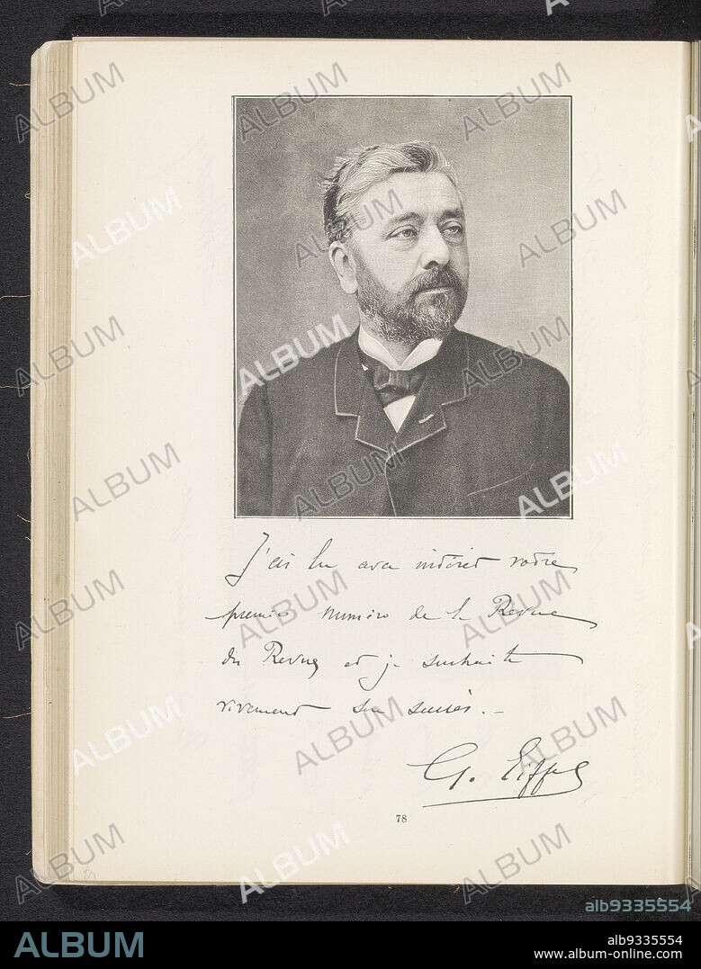 Portrait of Gustave Eiffel, Félix Nadar, anonymous, c. 1881 - in or before 1891, paper, height 125 mm × width 99 mm.