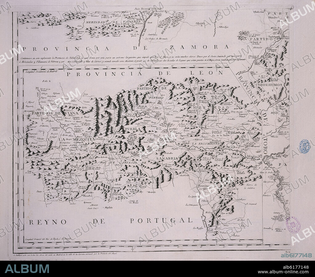 LOPEZ TOMAS. MAPA DE LA PROVINCIA DE VALLADOLID DEDICADO A DON  PEDRO DE ALCANTARA - 1779 - (3ª PARTE).