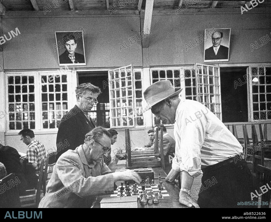 Moskva 1963 . Schackspelare i Gorkijparken. Foto: Olle Seijbold / DN / TT / Kod: 51. ** SvD OUT **.