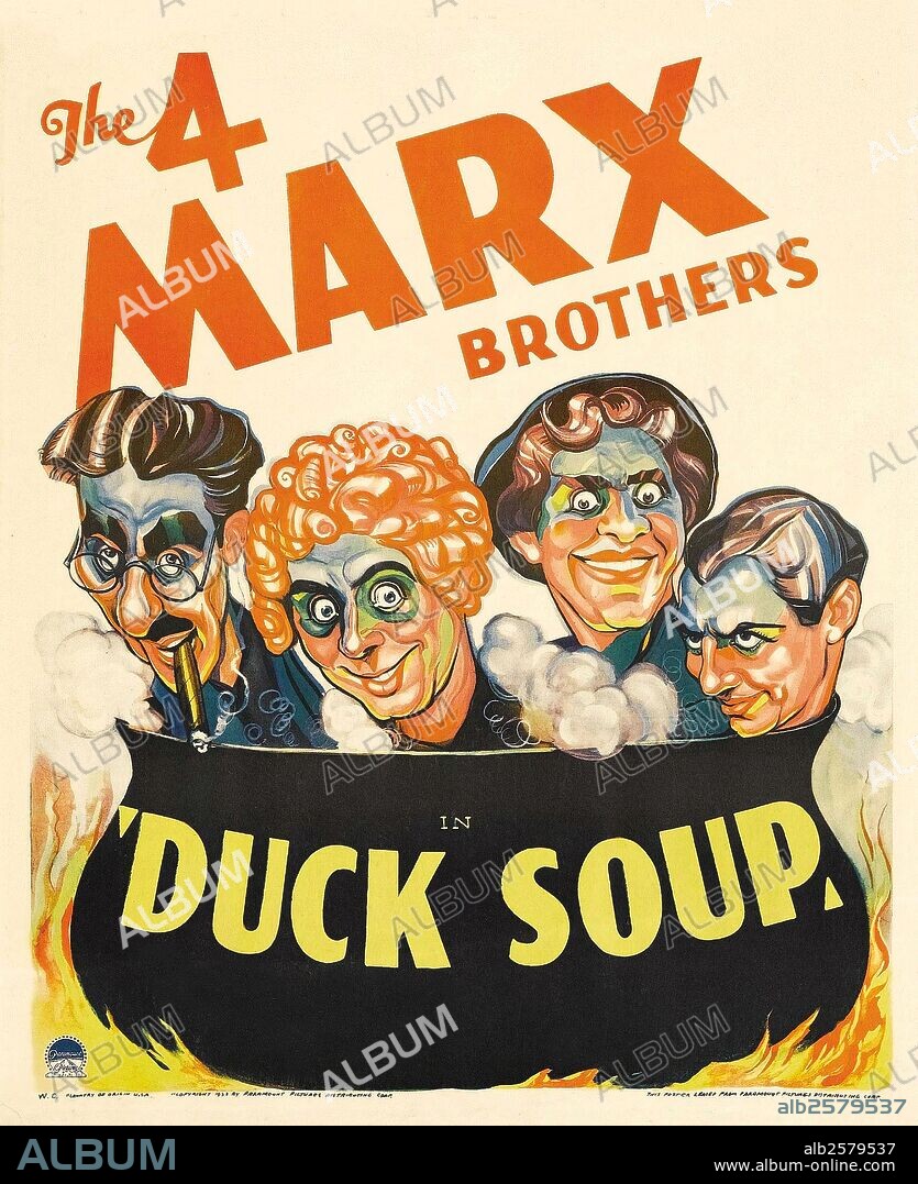 Poster of DUCK SOUP, 1933, directed by LEO MCCAREY. Copyright PARAMOUNT PICTURES.