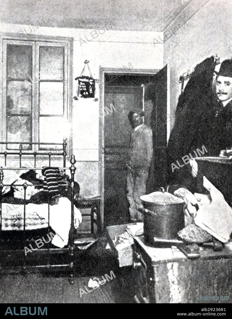 1913-Paris Hopital where Vincenzo Peruggia lived and where he was kept for 28 months, after he stole the canvas painted by Leonardo da Vinci in August of 1911 at the Louvre museum. The canvas was recovered in Florence in 1913.