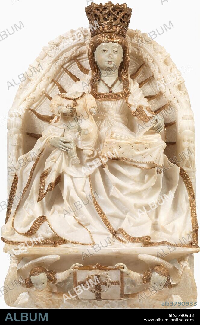 GIL DE SILOÉ. Gil de Siloé / 'Virgen con el Niño en el trono'. 1490 - 1500. Alabastro, 83 x 52,5 cm.