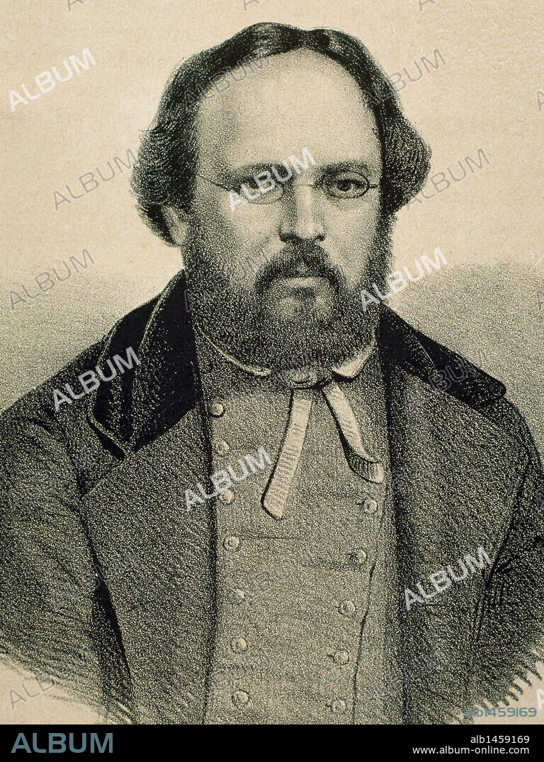 PIERRE-JOSEPH PROUDHON (1809-1865). Filósofo y revolucionario anarquista francés. S. XIX. Retrato.