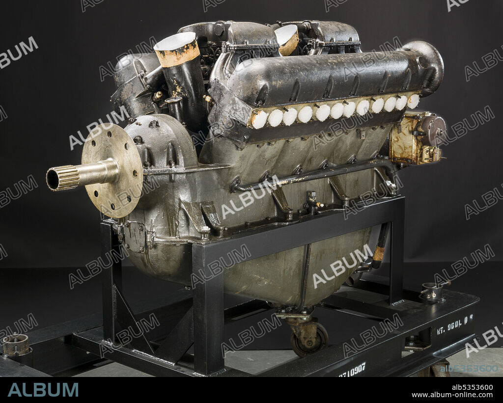 CURTISS AEROPLANE AND MOTOR COMPANY. In 1916 Curtiss engineer Charles Kirkham began designing an engine to compete with the Wright Corporation's Hispano-Suiza. By late 1917, the prototype K-12 (K for Kirkham) was bench tested. While it met its design objectives of high power, low frontal area, compact size, and low weight, the engine encountered technical difficulties during development. Kirkham left Curtiss in 1919, and Arthur Nutt took over the project, eventually producing the D-12, which became a highly successful racing and military power plant in the 1920s. This engine is manufacturer's number 5 out of about 20 built. The K-12 powered the Curtiss Navy 18T Wasp triplane and the Army Curtiss 18B Hornet biplane. In 1919 Curtiss test pilot Roland Rholfs set a new world's altitude record of 10,641 m (34,910 ft) with the 18T.