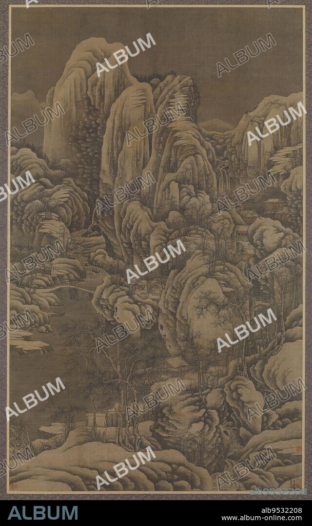 GUO XI (formerly attributed). Mount Emei under Heavy Snow. Date: 17th century. Origin: China. Period: Ming or Qing dynasty. Ink and color on silk.