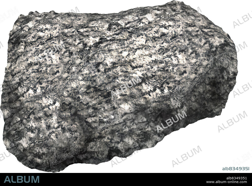 Granite gneiss is a foliated rock that results from the deformation of granite. It is composed of thin light- and dark- colored layers.