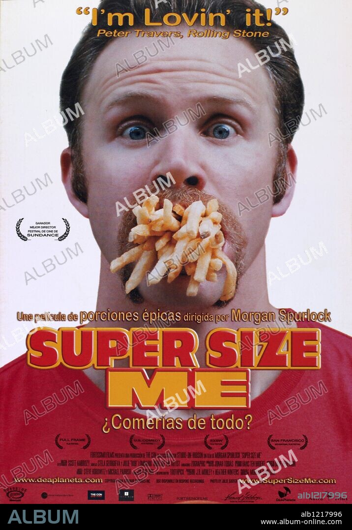 Poster de SUPER SIZE ME, 2004, dirigida por MORGAN SPURLOCK. Copyright THE CON.