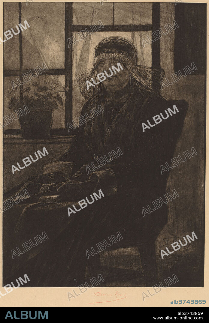 FéLICIEN ROPS. Lace appraiser (L'Experte en Dentelles). Dated: 1876. Medium: etching and drypoint.