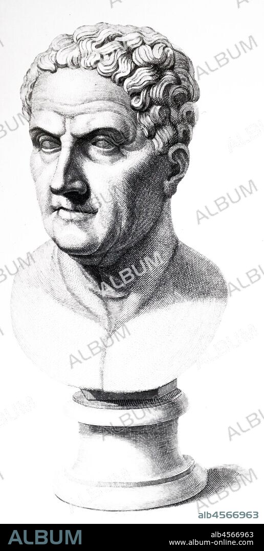 Aelius Galenus or Claudius Galenus (129 AD – c.?200/c.?216), Galen; Greek physician, surgeon and philosopher in the Roman Empire. Drawing 1840.