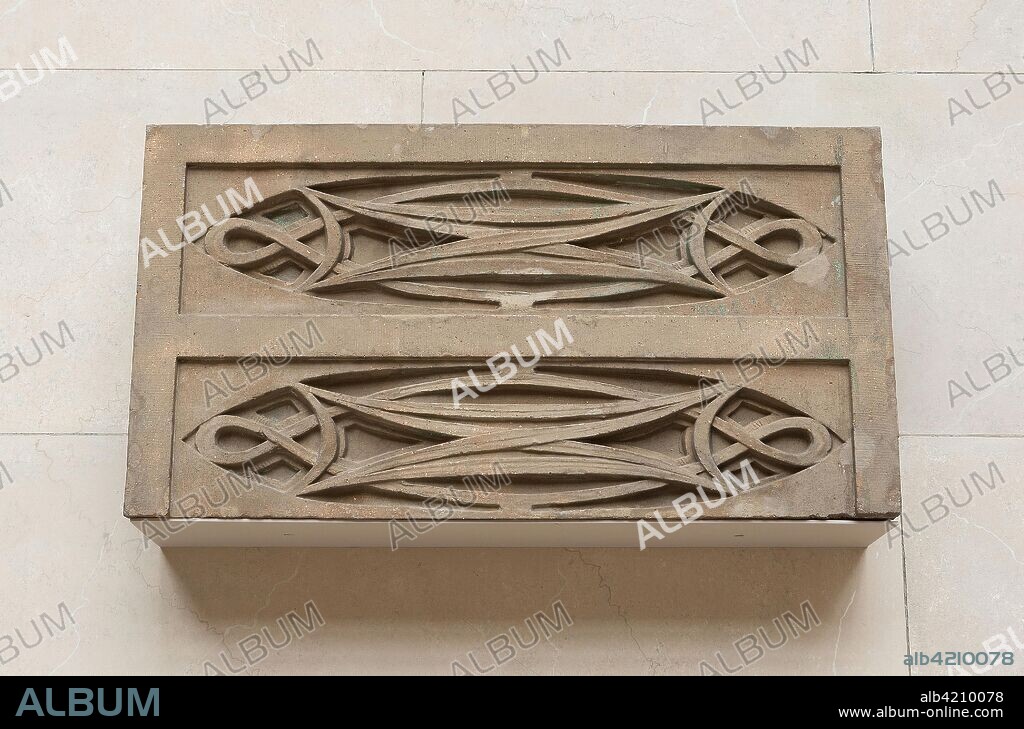ARCHITECTS ADLER & SULLIVAN. Garrick Theatre: Block of stringcourse from first floor loggia.. Adler & Sullivan, Architects, American, 1881-1895; Designer: Louis H. Sullivan, American, 1856-1924. Date: 1890-1892. Dimensions: 91 × 49 × 20.5 cm. Terra-cotta. Origin: Randolph Street, 64 West.