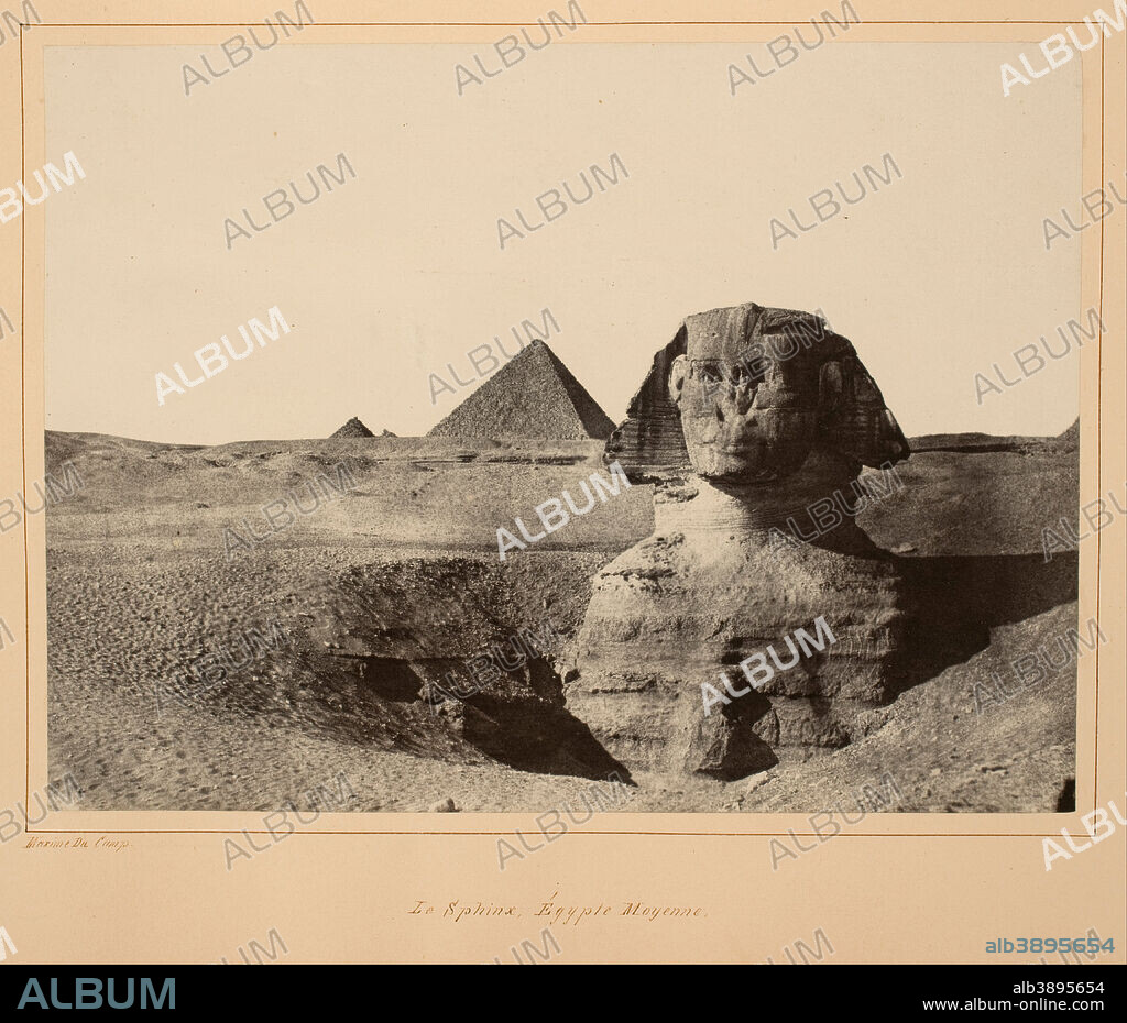 MAXIME DU CAMP. Le Sphinx, Egypt Moyenne. Date/Period: 1849/1850. Salted paper print. Width: 21 cm. Height: 15.5 cm (Image).