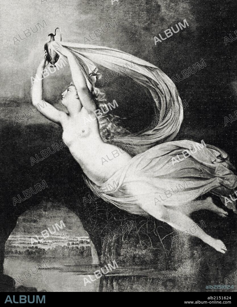 Iris. Personification of the rainbow. Engraving in The History of Universal Literature.