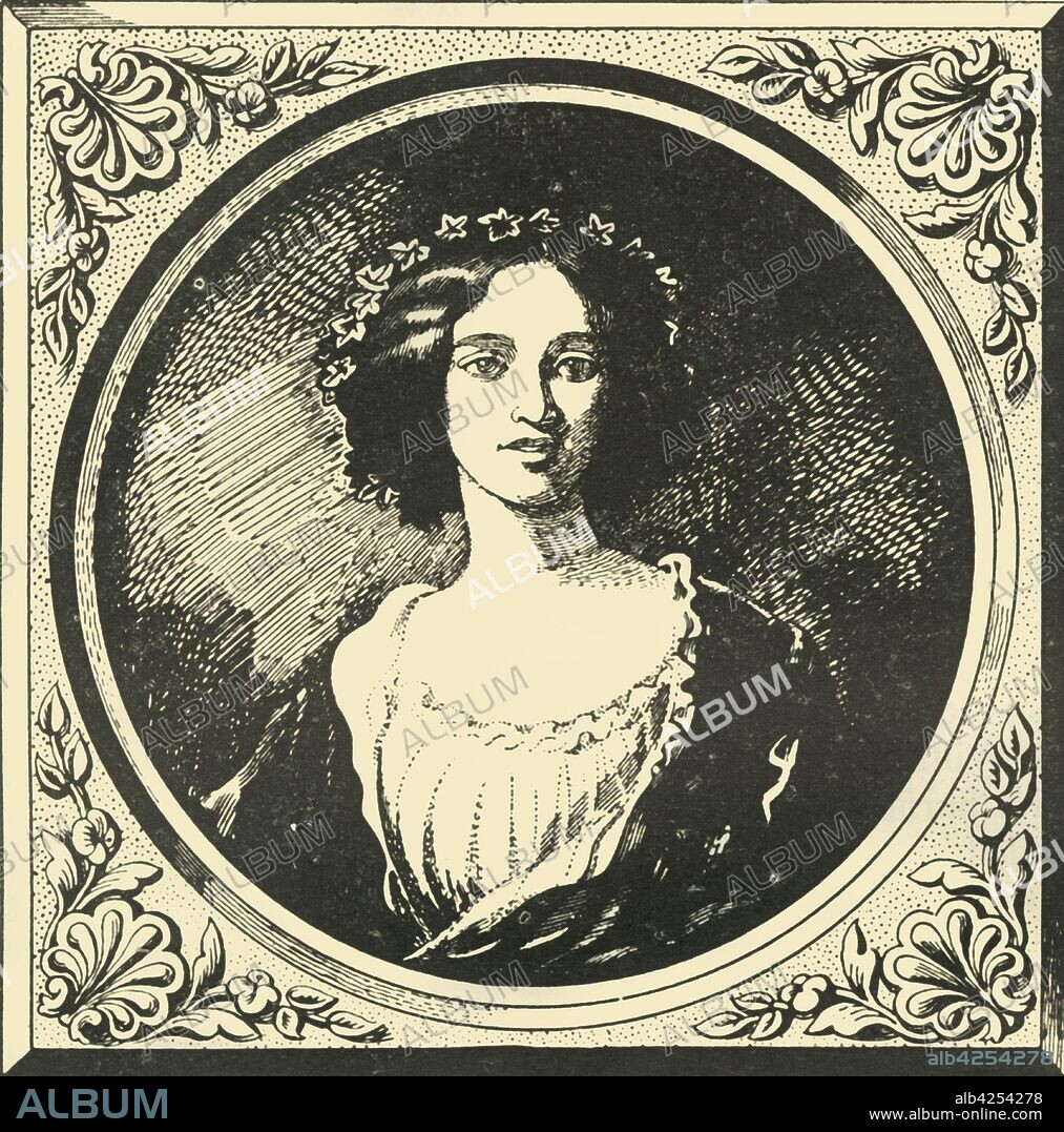 'Mrs Gladstone in 1857', (1948). Portrait of Catherine Gladstone, wife of British Liberal politician William Ewart Gladstone. Catherine Glynne (1812-1900) married Gladstone in 1839. They had eight children, and remained married for 59 years until Gladstone's death in 1898. From "The Saturday Book", Eighth Year, edited by Leonard Russell. [Hutchinson, London, 1948].