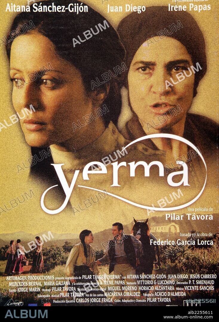PELICULA : YERMA , 1998. BASADA EN LA OBRA HOMONIMA DE FEDERICO GARCIA LORCA. DIRECTOR : PILAR TAVORA. ACTORES : AITANA SANCHEZ GIJON , IRENE PAPAS , JUAN DIEGO.