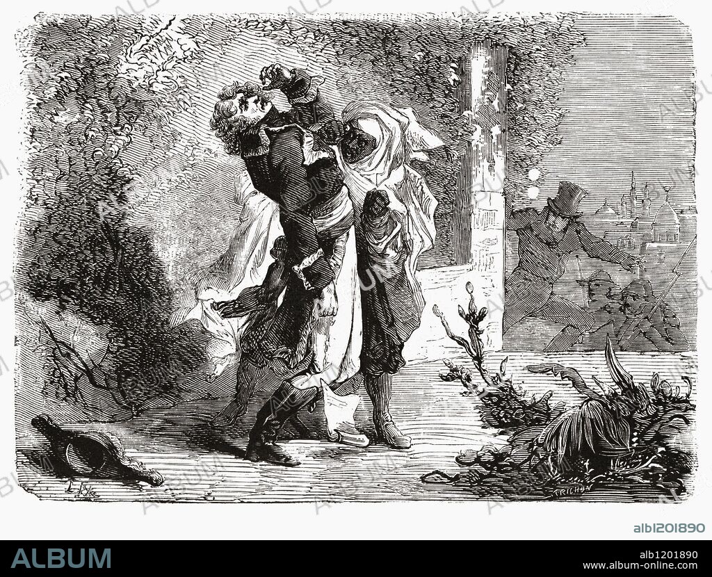 Jean Baptiste Kléber (1753-1800). General francés y arquitecto. Junto con Napoleón Bonaparte tomó Alejandría y Siria. Murió asesinado por un fanático turco en junio de 1800. Grabado de 1866.