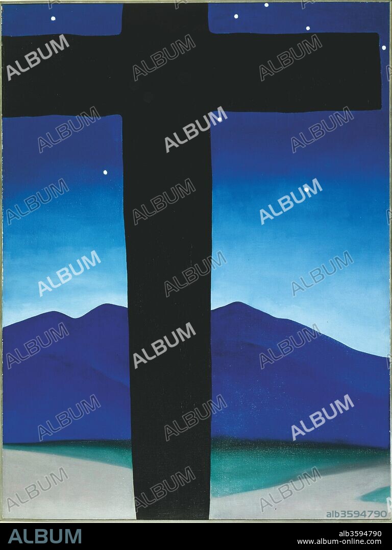 GEORGIA O'KEEFFE. Black Cross with Stars and Blue.