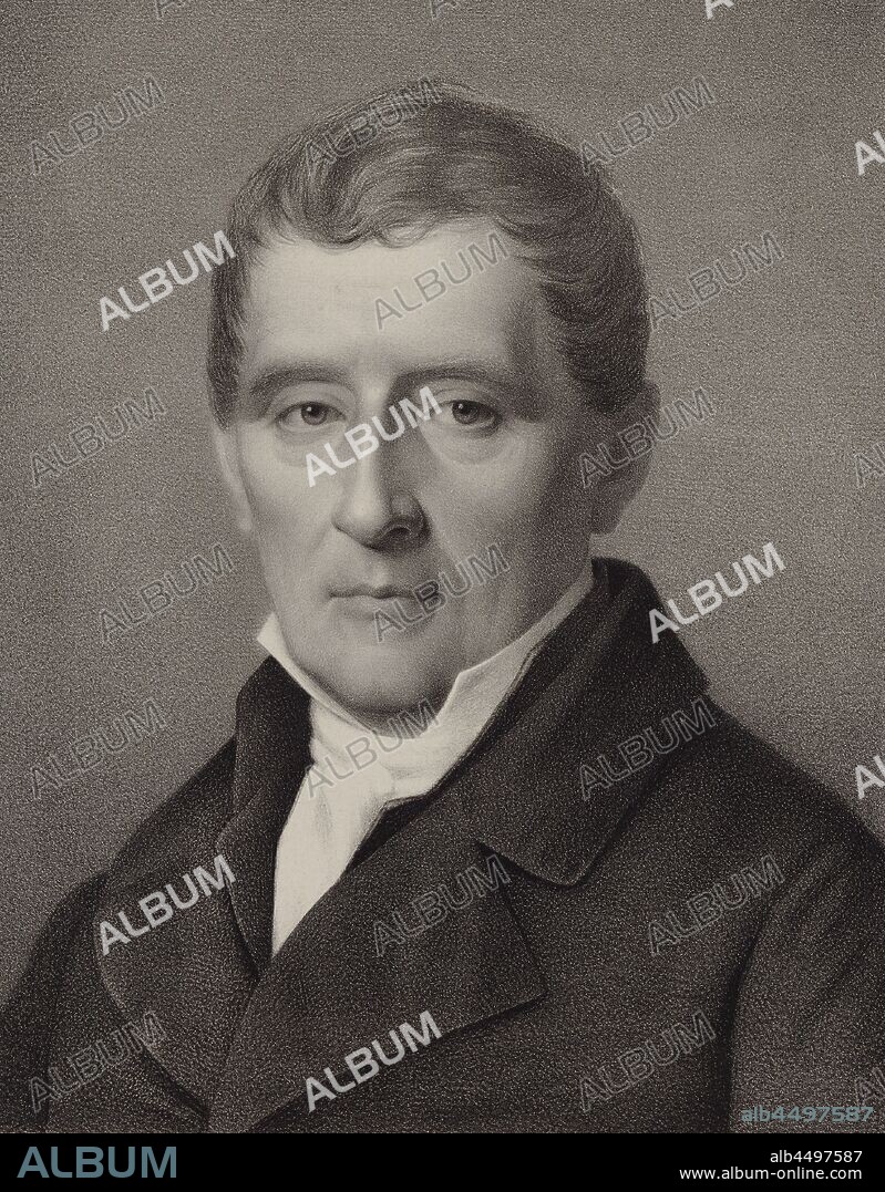 GEORG ENGELBACH. Portrait of the violinist and composer Louis Spohr (1784-1859).