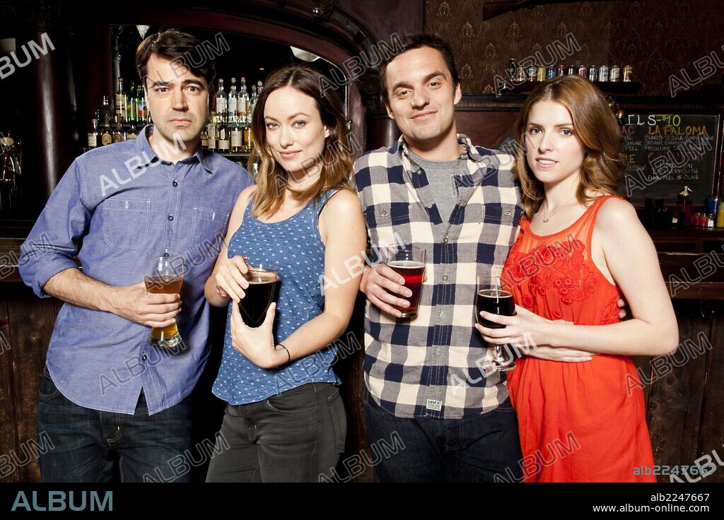 ANNA KENDRICK, JAKE JOHNSON, OLIVIA WILDE and RON LIVINGSTON in DRINKING BUDDIES, 2013, directed by JOE SWANBERG. Copyright BURN LATER PRODUCTIONS.